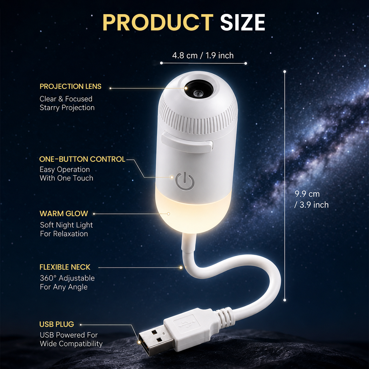 12 in 1 Galaxy Star Projector – USB Night Light for Bedroom & Kids Room