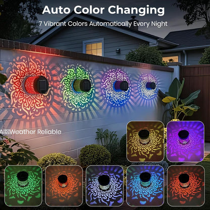 Solar Mandala Wall Light Outdoor Garden Fence Projector( FREE DELIVERY)