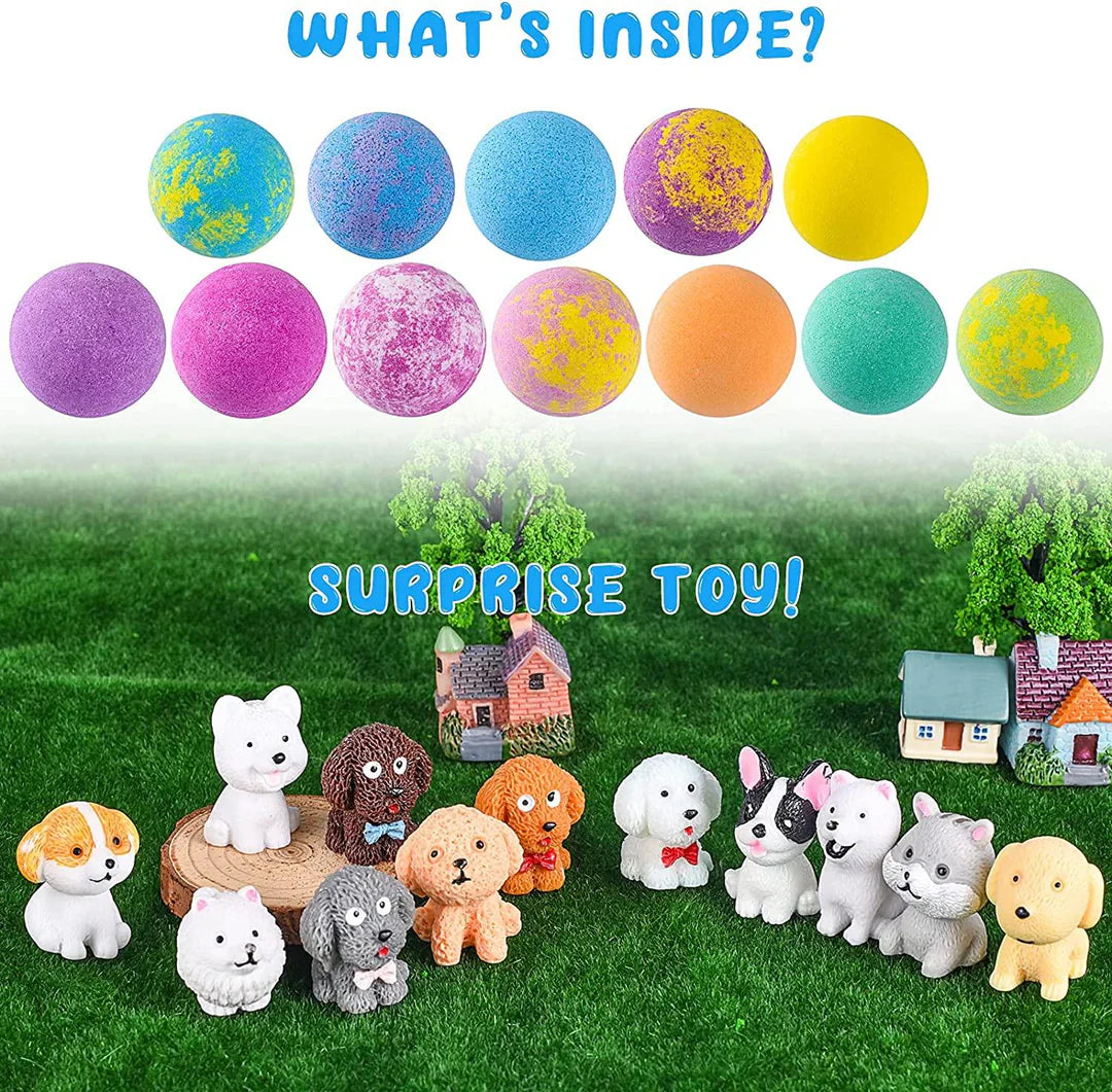 Bath Bombs for Kids with Toys Inside , 12 Pieces