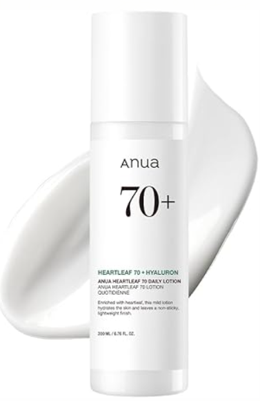 Anua Heartleaf Daily Lotion, Face Moisturizer with Hyaluronic Acid for Sensitive Skin, Lightweight, Korean Skin Care (200ml, 6.76 fl.oz.)
