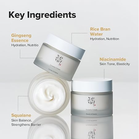 Beauty of Joseon Dynasty Cream Korean Face Moisturizer Rice Ginseng for Dry Acne Sensitive Skin