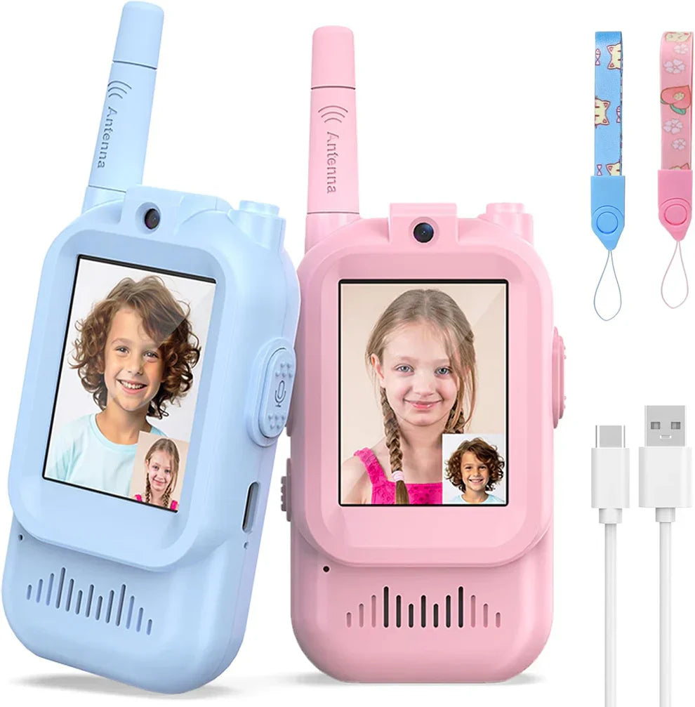 Kids Video Walkie Talkie With HD Camera(Pair) | جهاز اتصال لاسلكي للأطفال مزود بكاميرا عالية الدقة