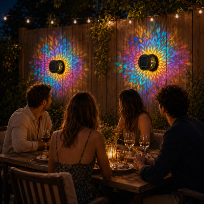 Solar Mandala Wall Light Outdoor Garden Fence Projector( FREE DELIVERY)