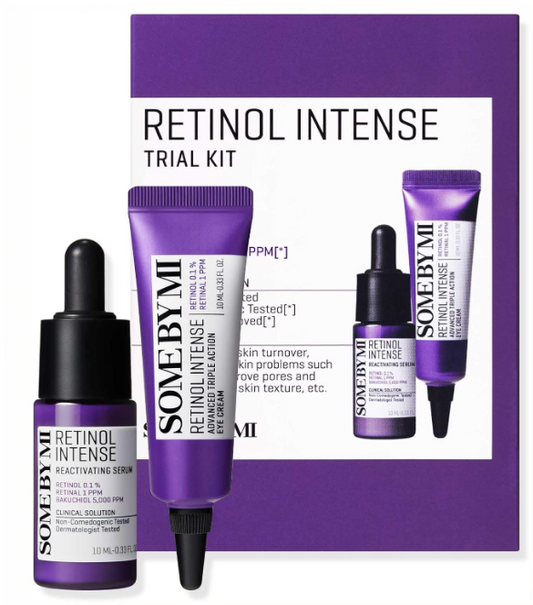 Some By Mi Retinol Intense Trial Kit | 10ml | Mild Korean 0.1% Retinol Face Serum & Eye Cream For Beginner