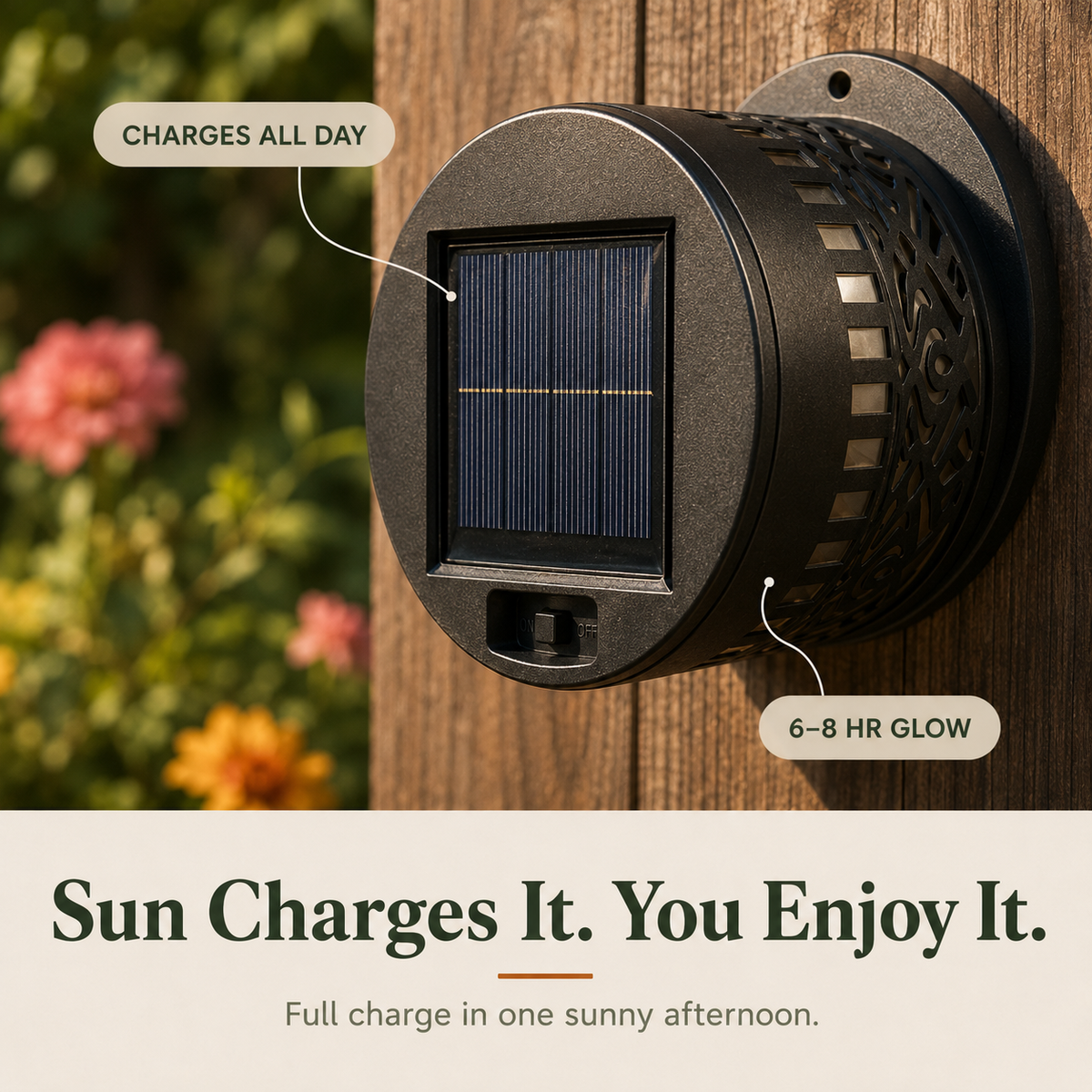 Solar Mandala Wall Light Outdoor Garden Fence Projector( FREE DELIVERY)