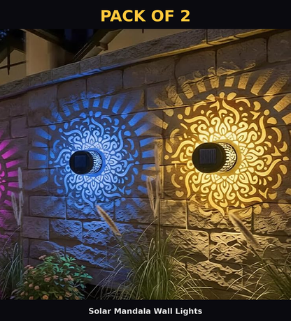 Solar Mandala Wall Light Outdoor Garden Fence Projector( FREE DELIVERY)