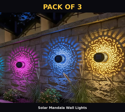 Solar Mandala Wall Light Outdoor Garden Fence Projector( FREE DELIVERY)