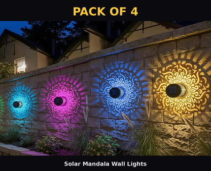 Solar Mandala Wall Light Outdoor Garden Fence Projector( FREE DELIVERY)