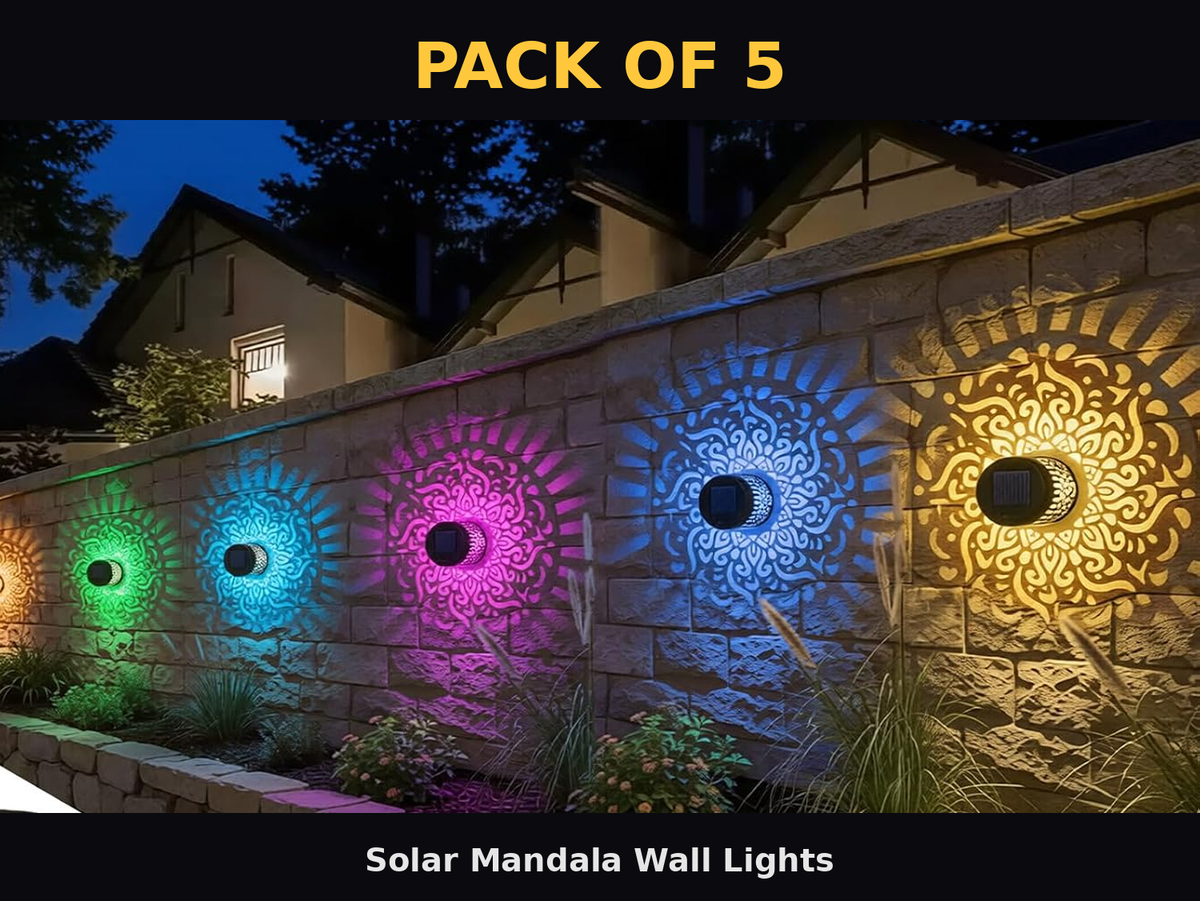 Solar Mandala Wall Light Outdoor Garden Fence Projector( FREE DELIVERY)