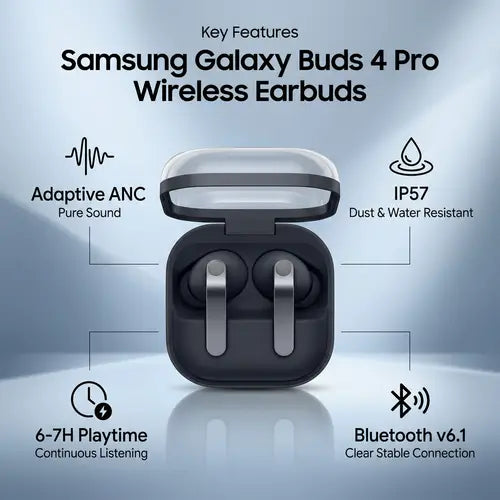 Samsung Galaxy Buds 4 Pro (2026) AI True Wireless Bluetooth Earbuds, Hi-Res Audio, 2-Way Speaker