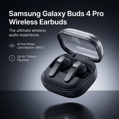 Samsung Galaxy Buds 4 Pro (2026) AI True Wireless Bluetooth Earbuds, Hi-Res Audio, 2-Way Speaker