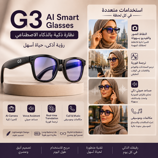 AIXON AI Smart Glasses , Wireless Bluetooth Connected